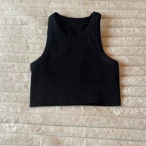 ALO Yoga Black Ribbed Cropped Tank
